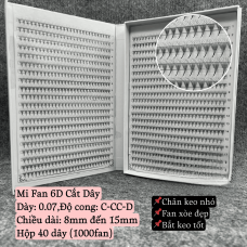  Mi fan 6D Hộp 40 dây - dày 0.07 - cong C-CC-D - mi fan tay (hộp/1000fan)
